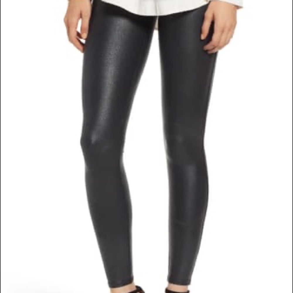 Spanx pebbled faux leather leggings